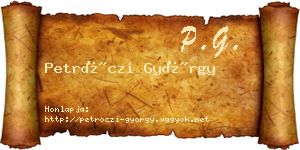 Petróczi György névjegykártya